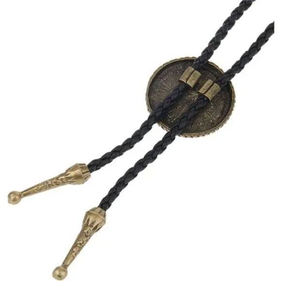 NEW MENS Bolo Tie Cowboy Necklace Leather Necktie Western Agate Bolo Tie - Picture 6 of 8